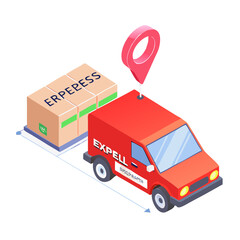 delivery truck on white background