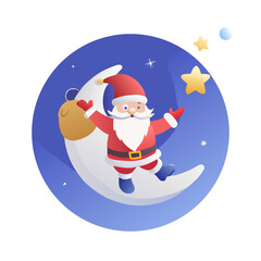 santa claus with christmas tree