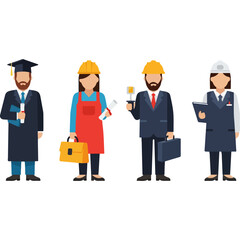 Obraz premium Diverse professionals representing various occupations and careers in society.