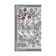 bed sheet design black background with flower