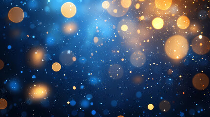 Blue and gold Abstract background and bokeh on New Year's Eve.