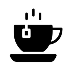 Vector art of tea cup icon isolated on white