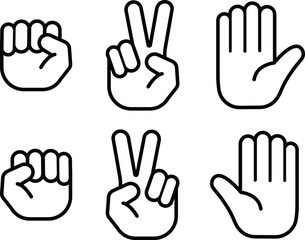 Obraz premium じゃんけんの手 モノトーン