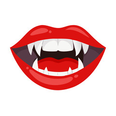 red lips isolated on white background