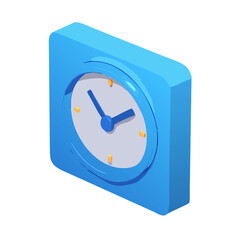 blue clock isolated on white