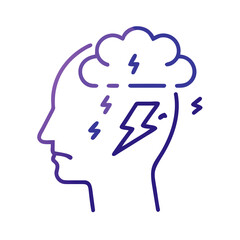 human head silhouette with speech bubble