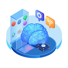 brain global communication concept