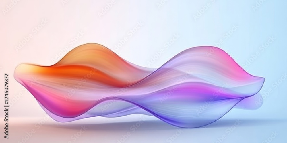 Wall mural abstract light background featuring flowing wave forms and colorful elements representing innovation