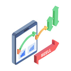 business graph with arrow