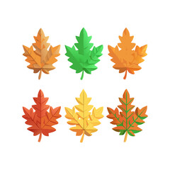 autumn leaves isolated on white