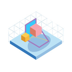 3d render of a modern building icon