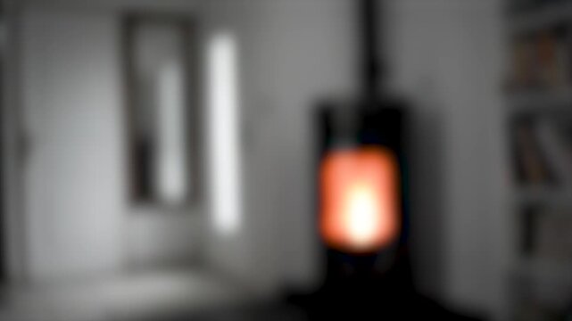Blurred pellet stove for backgrounds or abstract