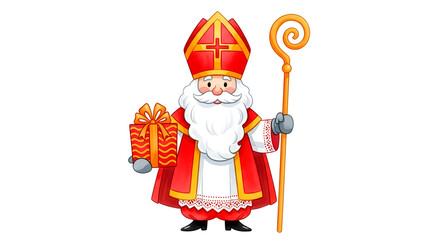 Sinterklaas, Dutch Saint Nicholas day in Netherlands Amsterdam and Belgium. Greeting card for holland holiday. Celebration concept for children european party in Saint Nicolas day five december
