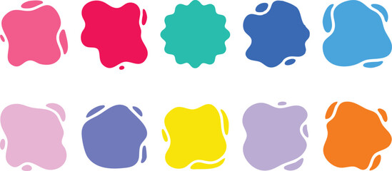 Vector art of set of colorful abstract blobs