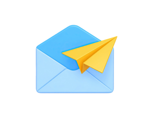 Envelope with paper plane icon symbolizing email, message, and digital communication concept used for modern correspondence isolated on white background