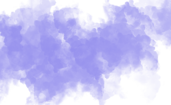 Watercolor purple splash isolated on transparent background, a delicate wash of color for artistic and dreamy designs and backgrounds