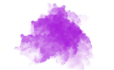 A bold purple watercolor blob isolated on transparent background, showcasing a blend of soft and intense tones in a fluid design