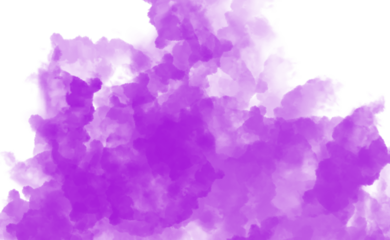 A delicate purple watercolor cloud isolated on transparent background, creating a dreamy and ethereal atmosphere with its soft texture