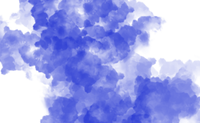 Abstract blue watercolor background isolated on transparent background with a soft, dreamy feel, perfect for adding a touch of elegance