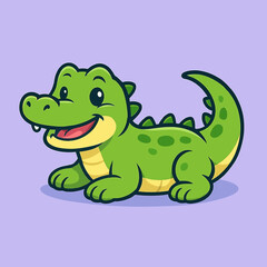 cartoon crocodile vector illustration