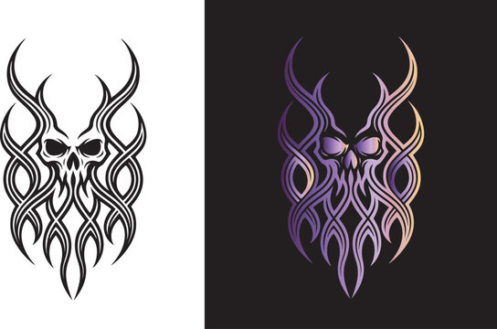 skul gradient tribal tatto 