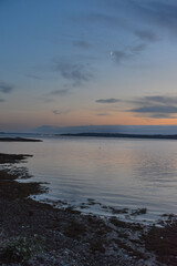 Coucher du soleil sur la rade de Brest en Bretagne