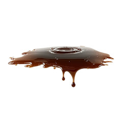 a towering brown liquid puddle, isolated on a white background, in a png file with a clipping path. the png file depicts a dark, thick liquid resembling