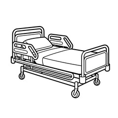 vector illustration of a modern hospital bed