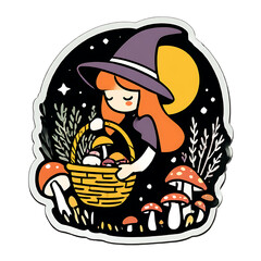 Chibi Little Witch Flying On A Mini Broomstick Sticker