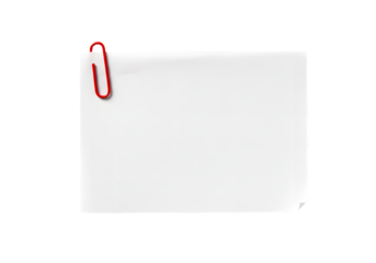 Crisp white paper secured with a vibrant red paperclip, ready for your important notes, reminders, or creative ideas in any professional setting.