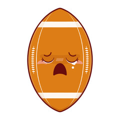 rugby ball crying face cartoon cute