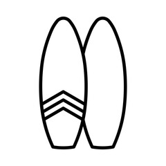 surfboard icon with outline style vector illustration