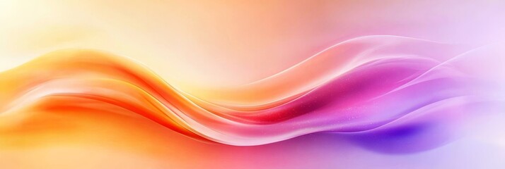 Obraz premium Elegant Gradient Waves of Warm Yellow, Orange, and Purple Hues with Subtle Motion for Modern Design