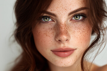 Fototapeta premium a beautiful young cosmetic model looking straight to the camera
