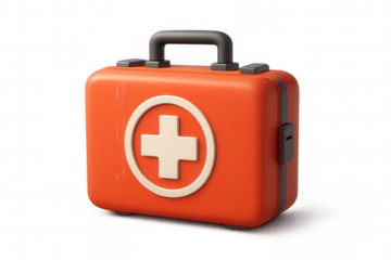 First aid kit 3d icon for health, safety, and medical emergency concepts, on transparent background