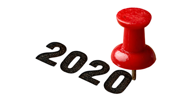 A red pin on past 2020 