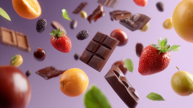 Fruits chocolate styled artistic minimal modern composition design arrangement food inspiration fresh display vibrant