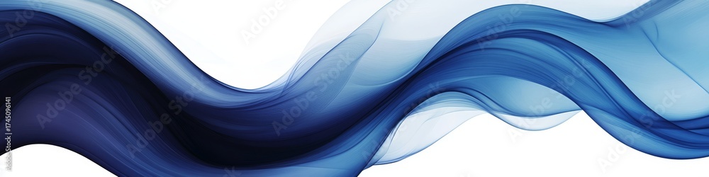 Wall mural abstract blue flow dynamic swirl design backdrop on white background with liquid motion texture