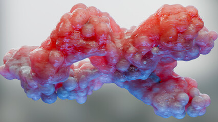 antibodies or immunoglobulin protein or enzyme Molecular structure, Chain of amino acids, biological concept, chemistry and biochemistry, DNA proteins, hydroxyproline, closeups formation, 3d render