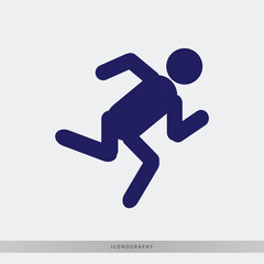 Dynamic soccer player icon sprinting with ball in sleek minimalist design for sports apps, websites, and promotional material that captures energy and motion