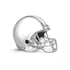 Fototapeta premium Detailed sketch of a classic american football helmet