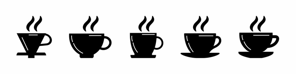 Coffee cup set. Collection of coffee cup icon vector. Stock vector.