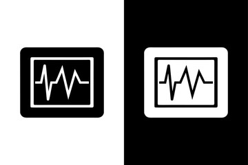 Pulse Monitor Icon — Hospital and Fitness Symbol Design.