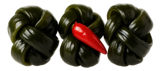 A collection of pickled mushrooms in a small glass bowl, garnished with dill sprigs