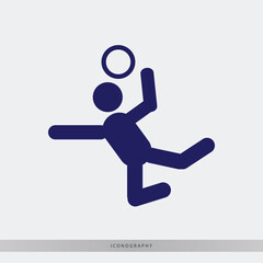 Dynamic icon of a person kicking a ball, perfect for sports apps, games, or websites needing a clean, modern athletic symbol for action and movement