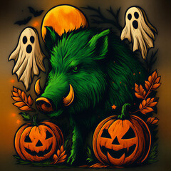 イノシシとハロウィン