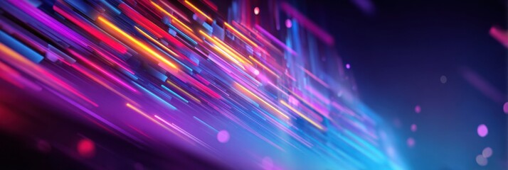 Obraz premium Vibrant Light Streaks Create an Energetic Atmosphere During an Evening Event With Dynamic Colors and Smooth Motion in a Dark Setting