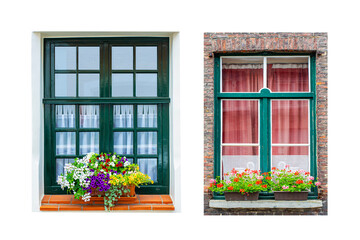 Exterior window isolated on white background.