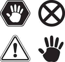 Vector art of collection of warning and prohibition signs