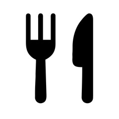 Vector art of fork and knife isolated on white